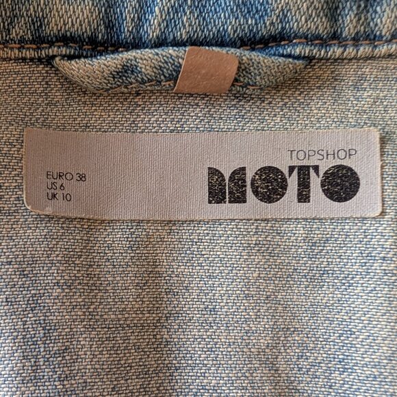 Topshop Moto Cropped Jean Jacket - Picture 6 of 6